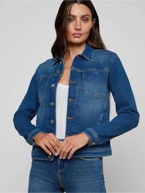 L'AGENCE Celine Blue Denim Jean Jacket